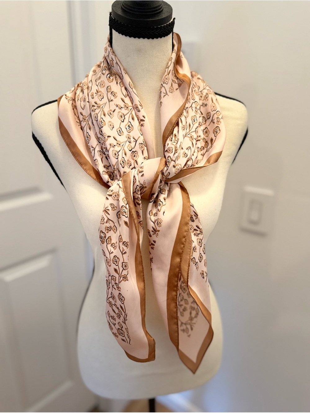 Cleobella Floral Scarf with Caramel Border